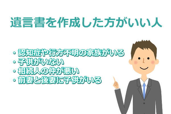 遺言書を作成した方がいい人